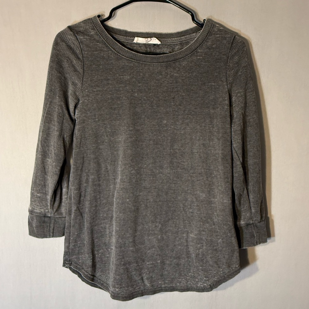 Jane and Delancey Heather Gray Long Sleeve Tee